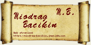 Miodrag Bačikin vizit kartica